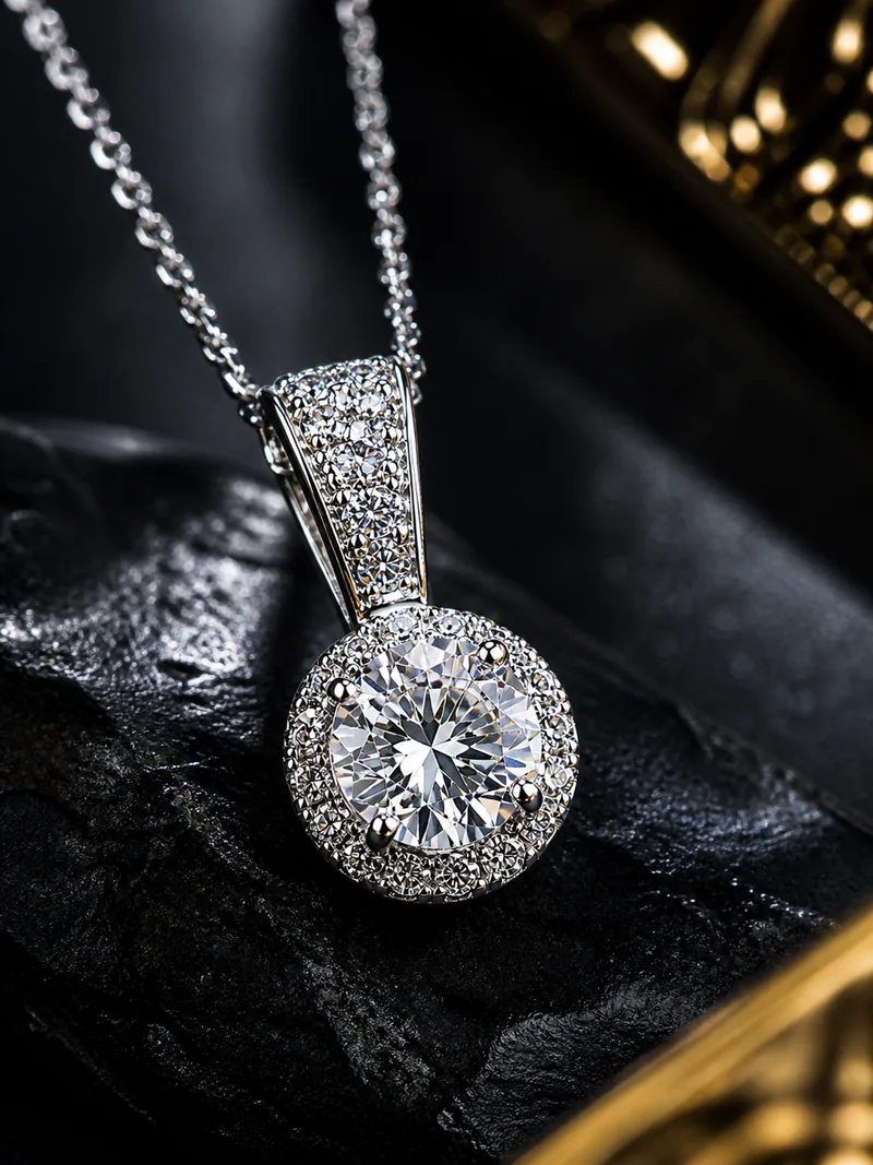 Round Halo Pendant — view 2