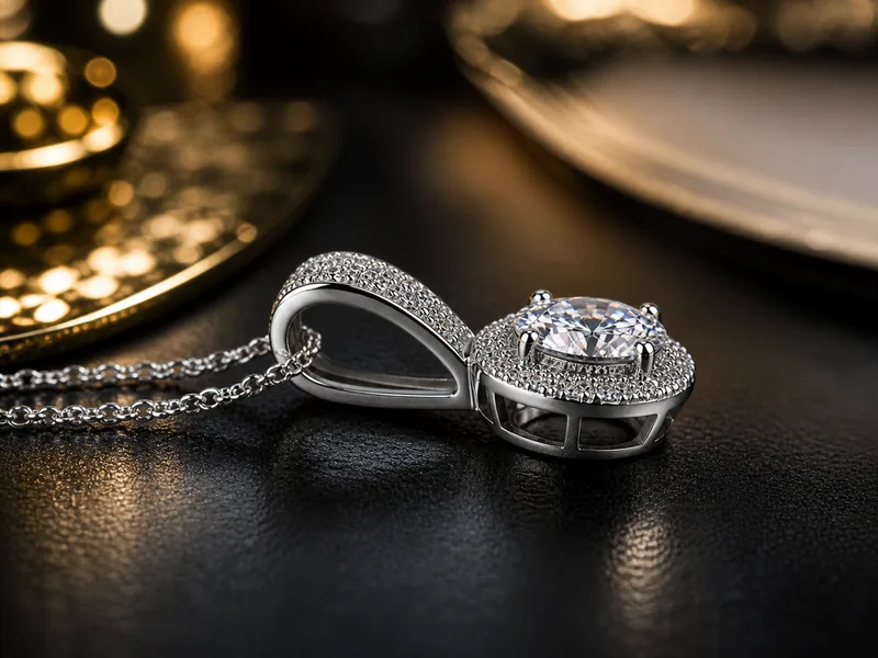 Round Halo Pendant — view 3