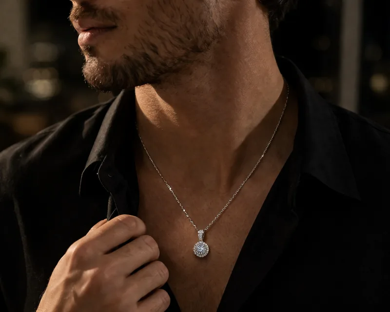 Round Halo Pendant — view 5