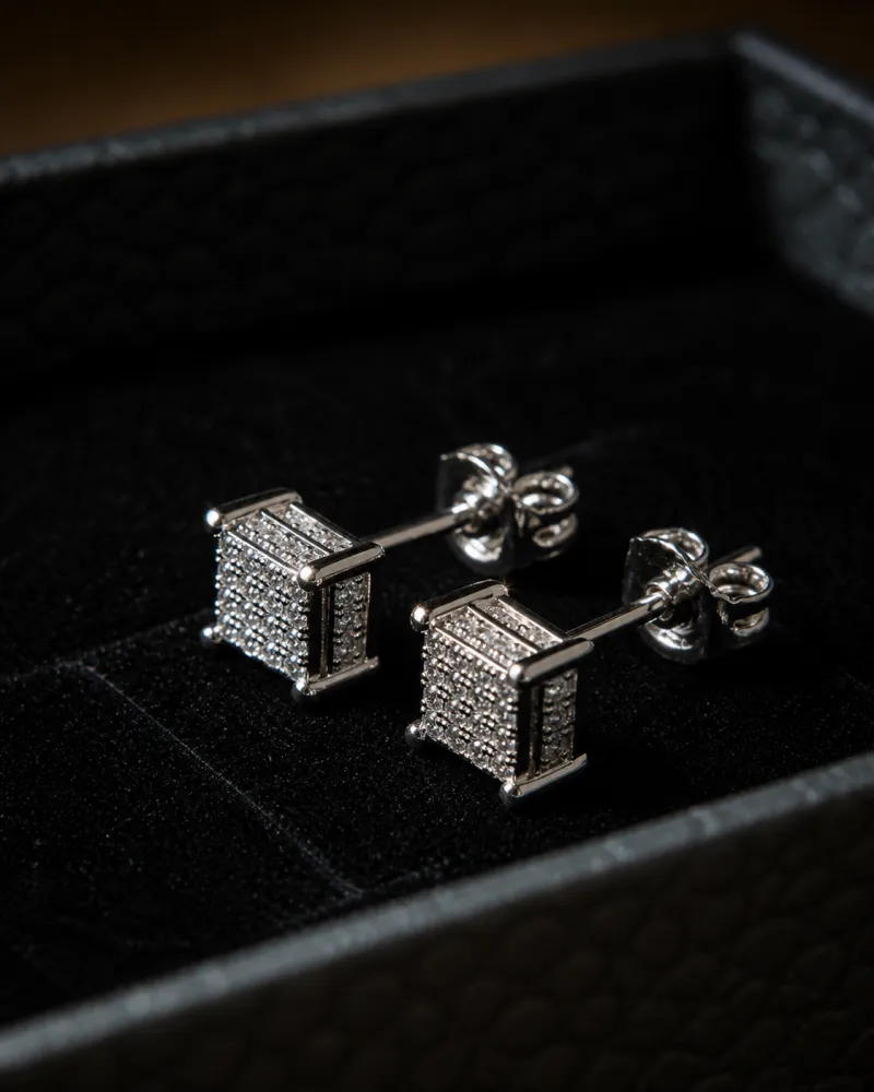 Cubic Cluster Stud Earrings — view 3
