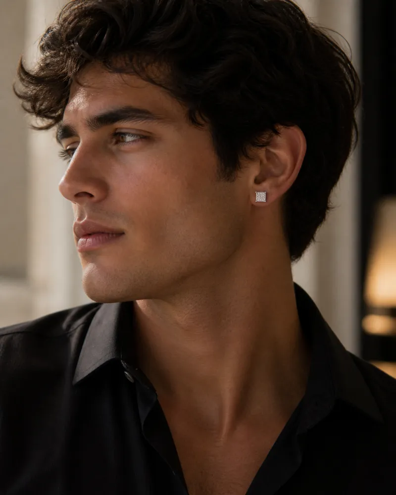 Cubic Cluster Stud Earrings — view 5