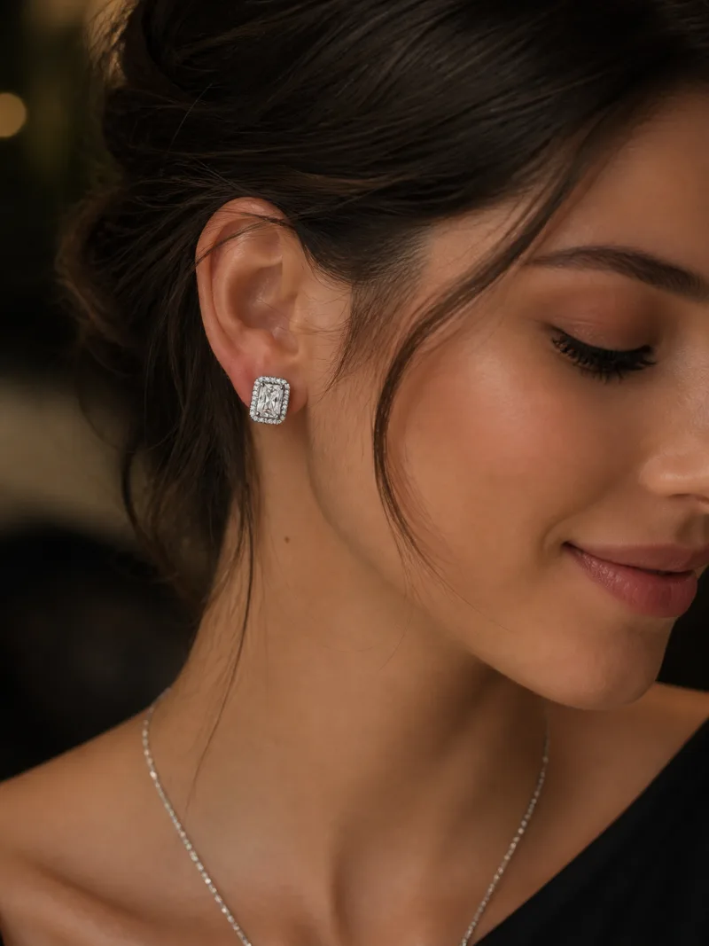 Halo Stud Earrings — view 3