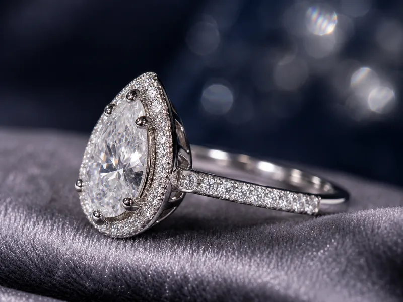 Pear Halo Ring — view 2