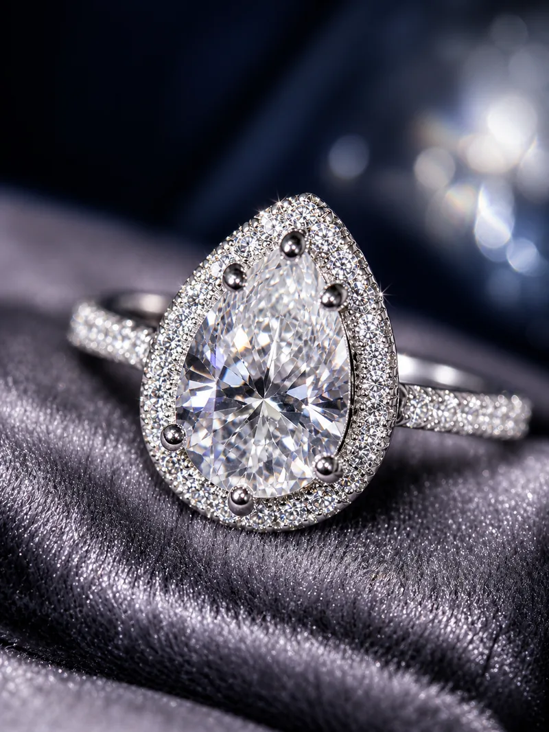 Pear Halo Ring — view 1
